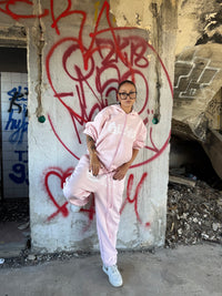 RUNNING MAN ZIP-UP [BABY PINK]