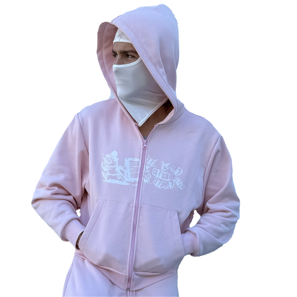 RUNNING MAN ZIP-UP [BABY PINK]