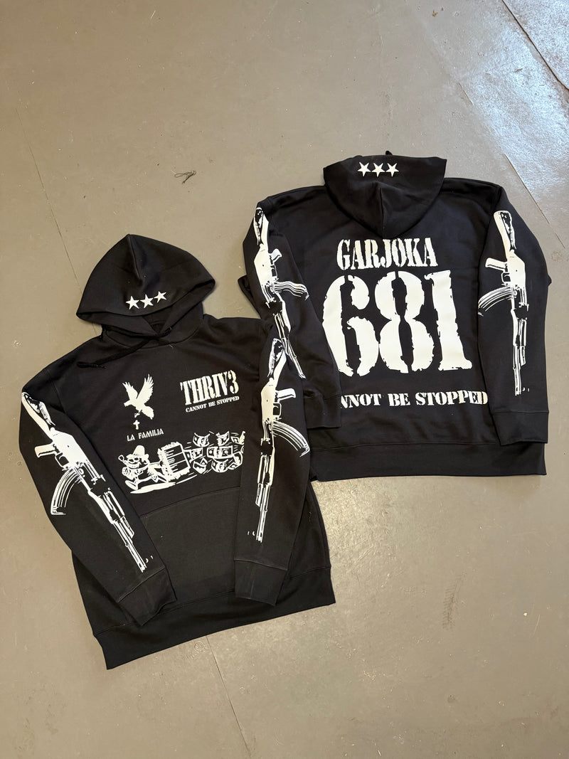 THRIV3 X GARJOKA HOODIE [BLACK/GREY]