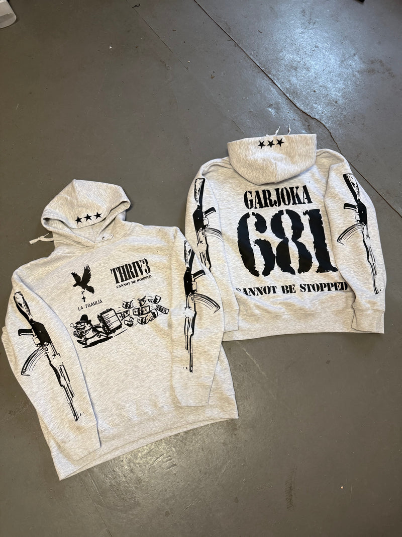 THRIV3 X GARJOKA HOODIE [BLACK/GREY]
