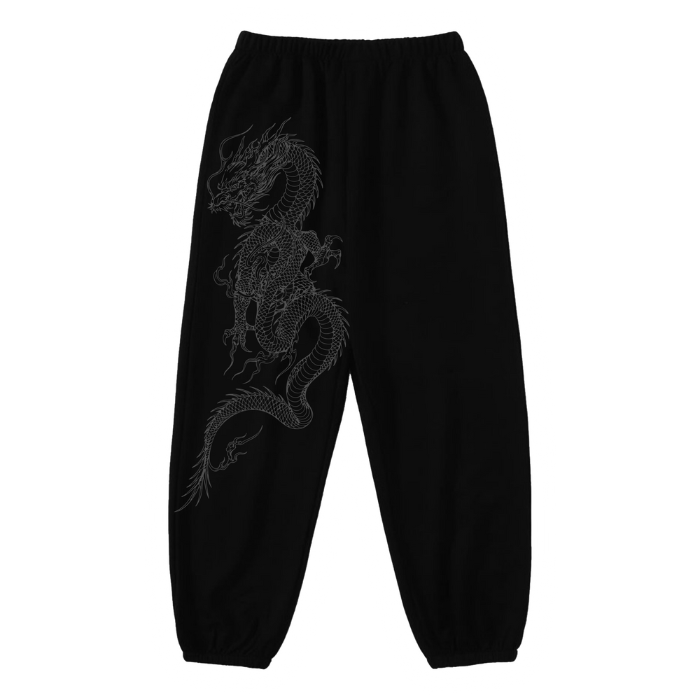 DRAGON SWEATPANTS [BLACK ON BLACK] ONLY 3 MADE!