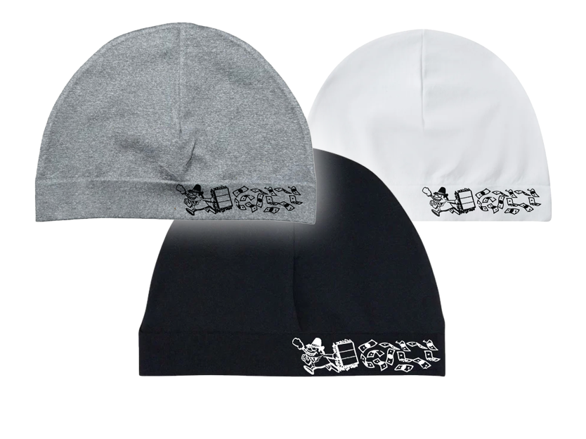 SKULLY CAP [WHITE/BLACK/GREY]