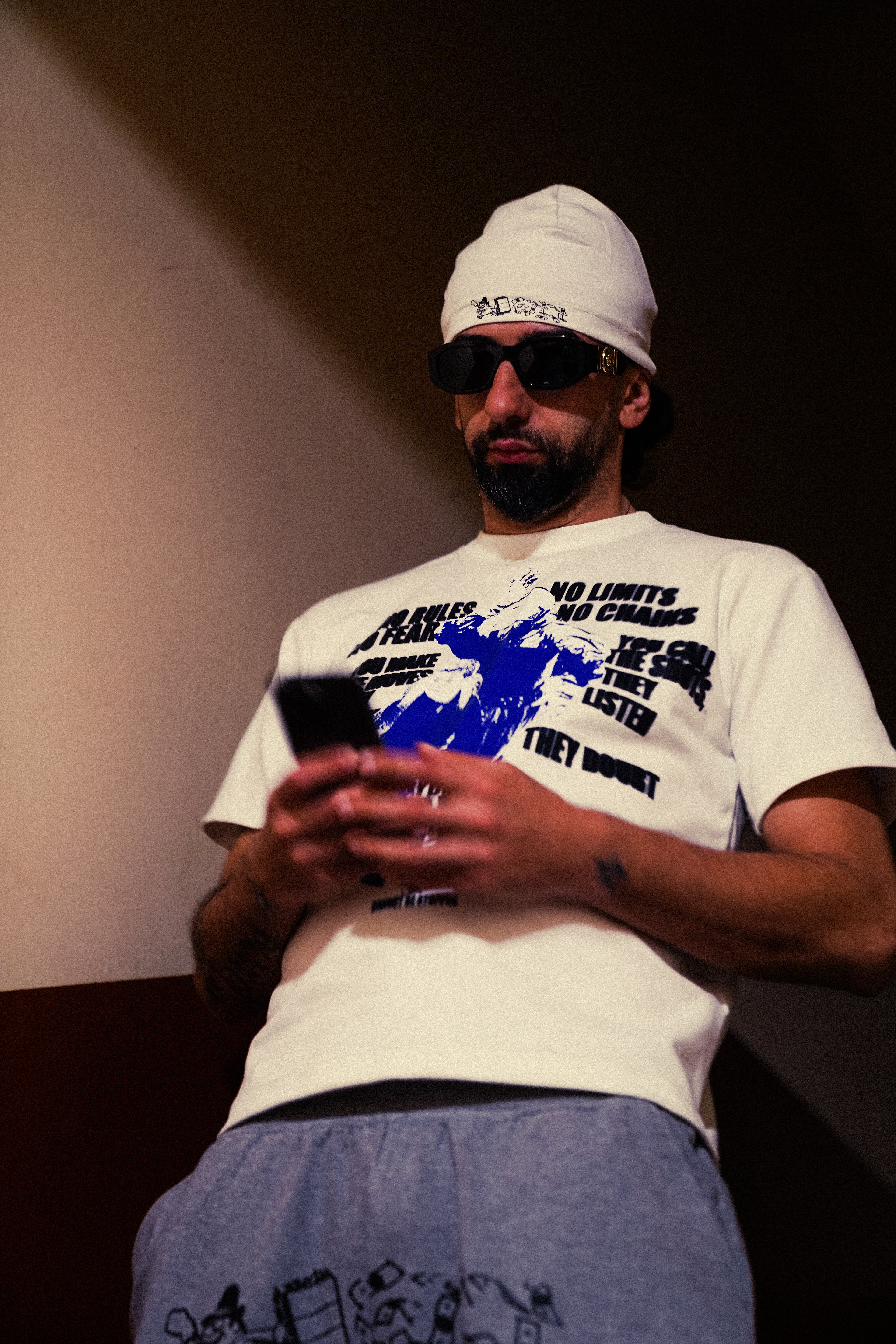 SKULLY CAP [WHITE/BLACK/GREY]